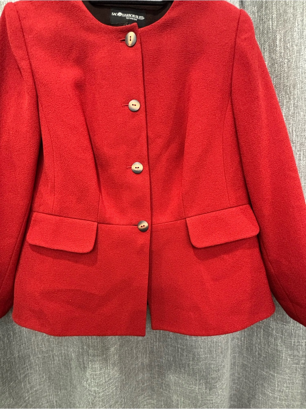 Sag Harbor Red Tailored Button Front Jacket